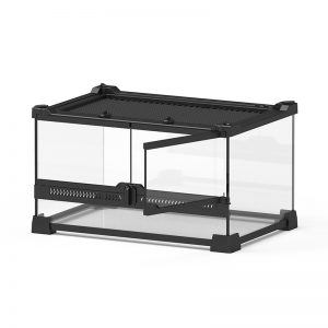Glass reptile terrarium front door double swing doors hinged doors pet box rain forest tank breeding enclosure reptile habitat