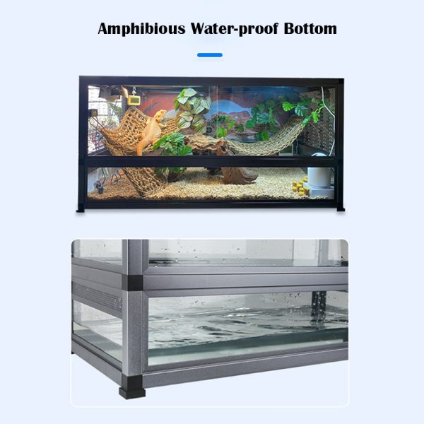 Large reptile terrarium China detachable aluminum alloy frame dismountable tough tank for lizard turtle leopard gecko corn snake - Image 3