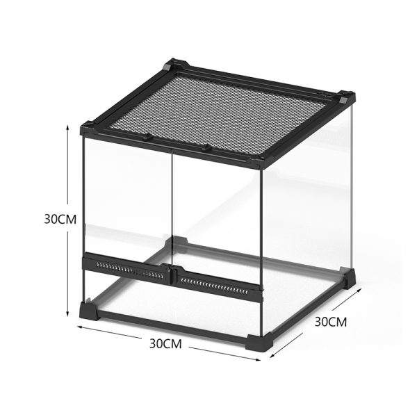 Glass reptile terrarium front door double swing doors hinged doors pet box rain forest tank breeding enclosure reptile habitat - Image 4