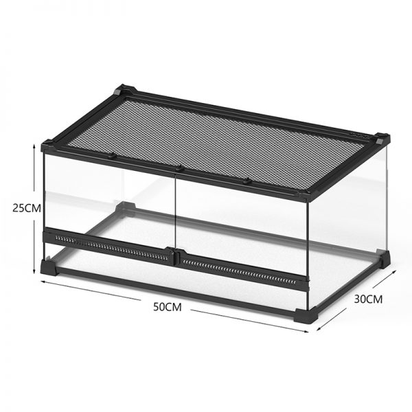 Glass reptile terrarium front door double swing doors hinged doors pet box rain forest tank breeding enclosure reptile habitat - Image 5