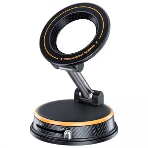 Vacuum magnetic phone mount portable folding 360 degrees rotation car phone stand silicone suction cup with magnetic sheet