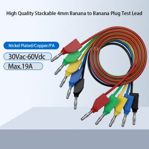 High Quality Stackable 4mm Banana to Banana Plug Test Lead Chinese Test Wire Factory China Test Cable Manufacturer OEM