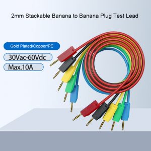 2mm Stackable Banana to Banana Plug Test Lead Chinese Cable Manufacturer Soft PVC Test Cable Test Wire for Education