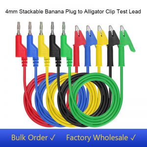 4mm Stackable Banana Plug to Alligator Clip Test Lead Chinese Cable Factory Banana to Banana Plug Test Lead Test Wire