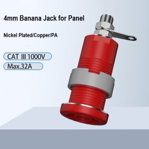 4mm Banana Jack for Panel Mounting Hole Size 12mm Panel Socket 4mm Wiring Terminal Connector China Plastic Nut Assembly