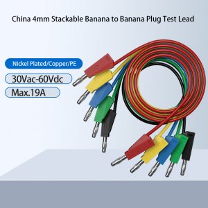 China Test Lead Factory 4mm Stackable Banana to Banana Plug Test Lead China Test Cable Manufacturer Test Wire Factory