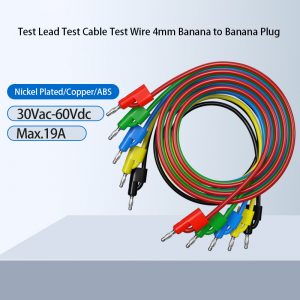 Test Lead Test Cable Test Wire 4mm Banana to Banana Plug PVC Cable ABS Connector Screw Fixation China Test Lead Maker
