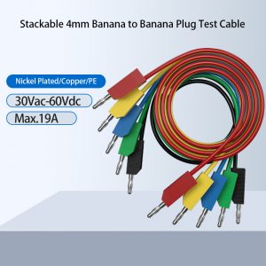 Stackable 4mm Banana to Banana Plug Test Cable Soft Test Lead Test Wire Manufacturer in China for Multimeter Instrument