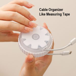 Round cable organizer rotating cable trimmer data cable charging cable USB cable sort out similar to measuring tape cable sorting